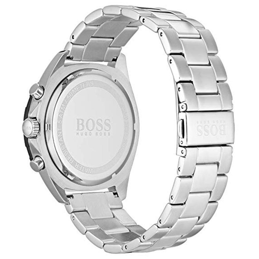 Hugo Boss Intensity Chronograph Black Dial Silver Steel Strap Watch For Men - 1513680