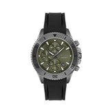 Hugo Boss Admiral Green Dial Black Silicon Rubber Strap Watch for Men - 1513967