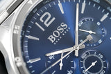 Hugo Boss Professional Chronograph Blue Dial Silver Steel Strap Watch for Men - 1513527