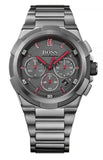 Hugo Boss Supernova Chronograph Grey Dial Grey Steel Strap Watch for Men - 1513361
