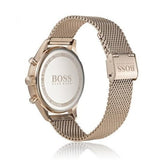 Hugo Boss Companion Quartz Black Dial Rose Gold Mesh Bracelet Watch For Men - HB1513548