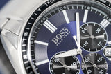 Hugo Boss Chronograph Driver Blue Dial Silver Steel Strap Watch for Men - 1513081