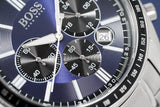 Hugo Boss Chronograph Driver Blue Dial Silver Steel Strap Watch for Men - 1513081