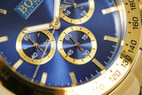 Hugo Boss Ikon Blue Dial Gold Steel Strap Watch for Men - 1513340