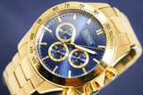 Hugo Boss Ikon Blue Dial Gold Steel Strap Watch for Men - 1513340