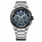 Hugo Boss Supernova Chronograph Blue Dial Silver Steel Strap Watch for Men - 1513360