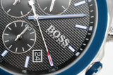 Hugo Boss Velocity Black Dial Blue Rubber Strap Watch for Men - 1513717