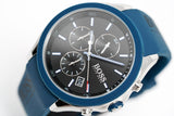 Hugo Boss Velocity Black Dial Blue Rubber Strap Watch for Men - 1513717