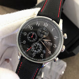 Hugo Boss Navigator Black Dial Black Leather Strap Watch for Men - 1513535