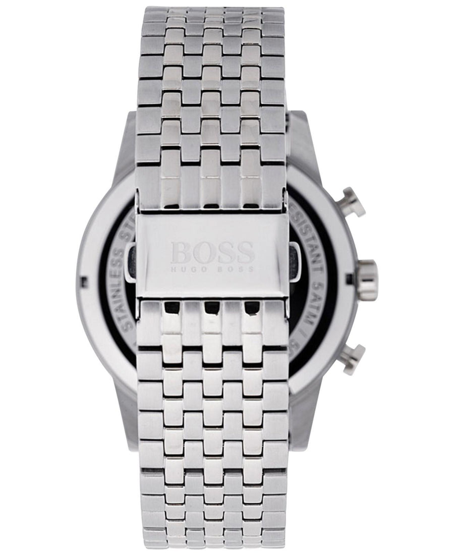 Hugo Boss Navigator Chronograph Blue Dial Silver Steel Strap Watch for Men - 1513498