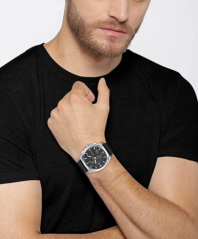 Hugo Boss Nomad Blue Dial Brown Leather Strap Watch for Men - 1513773