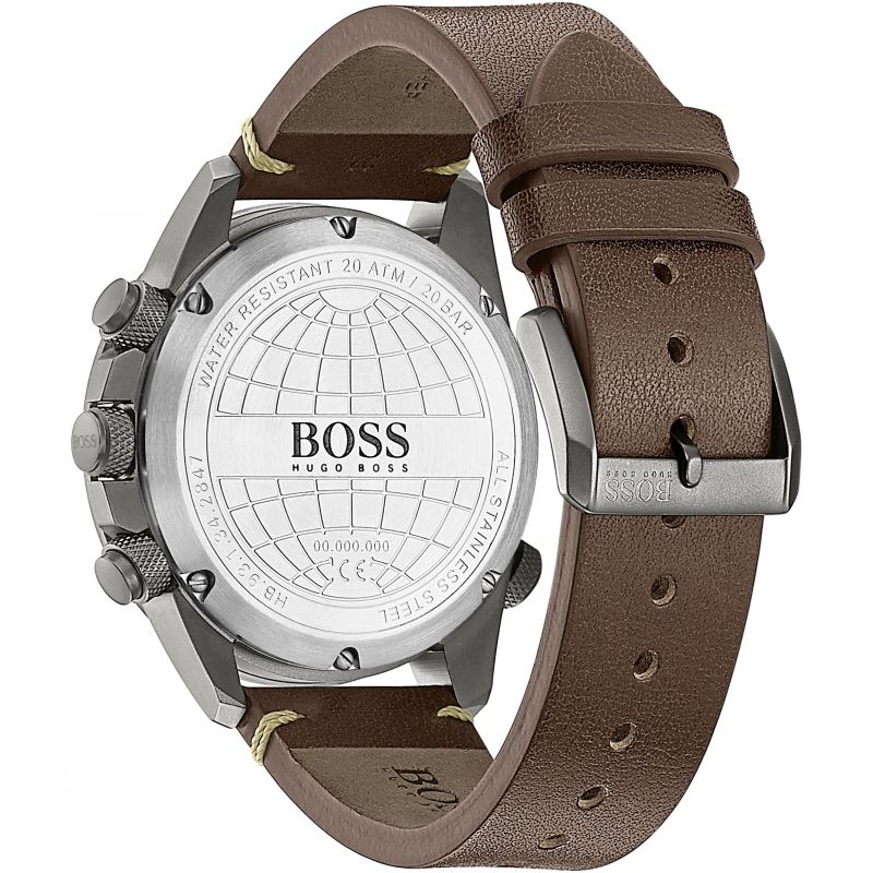 Hugo Boss Nomad Blue Dial Brown Leather Strap Watch for Men - 1513773