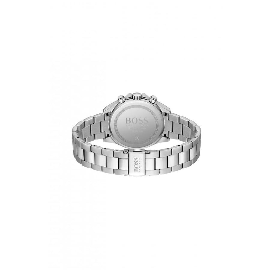 Hugo Boss Novia Chronograph Silver Dial Silver Steel Strap Watch for Women - 1502616