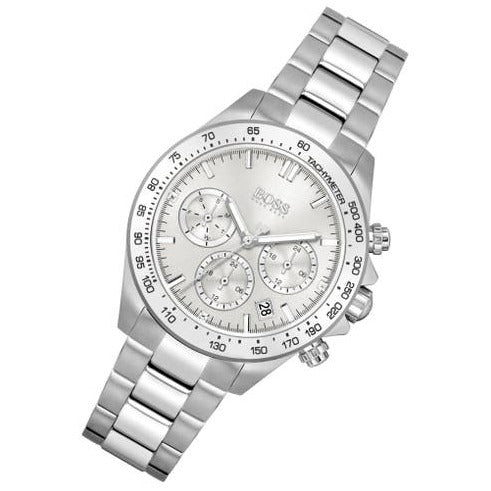 Hugo Boss Novia Chronograph Silver Dial Silver Steel Strap Watch for Women - 1502616