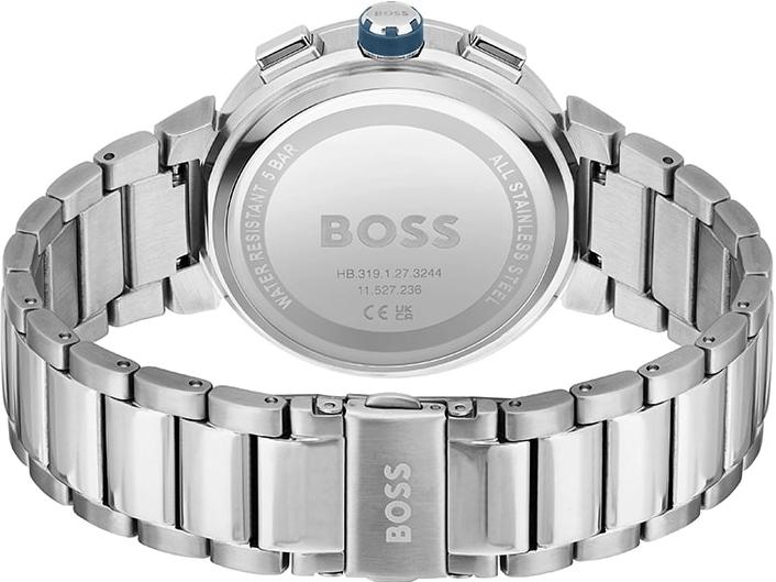 Hugo Boss One Chronograph Blue Dial Silver Steel Strap Watch For Men - 1513999