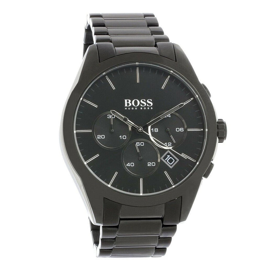 Hugo Boss Onyx Black Dial Black Steel Strap Watch for Men - 1513365