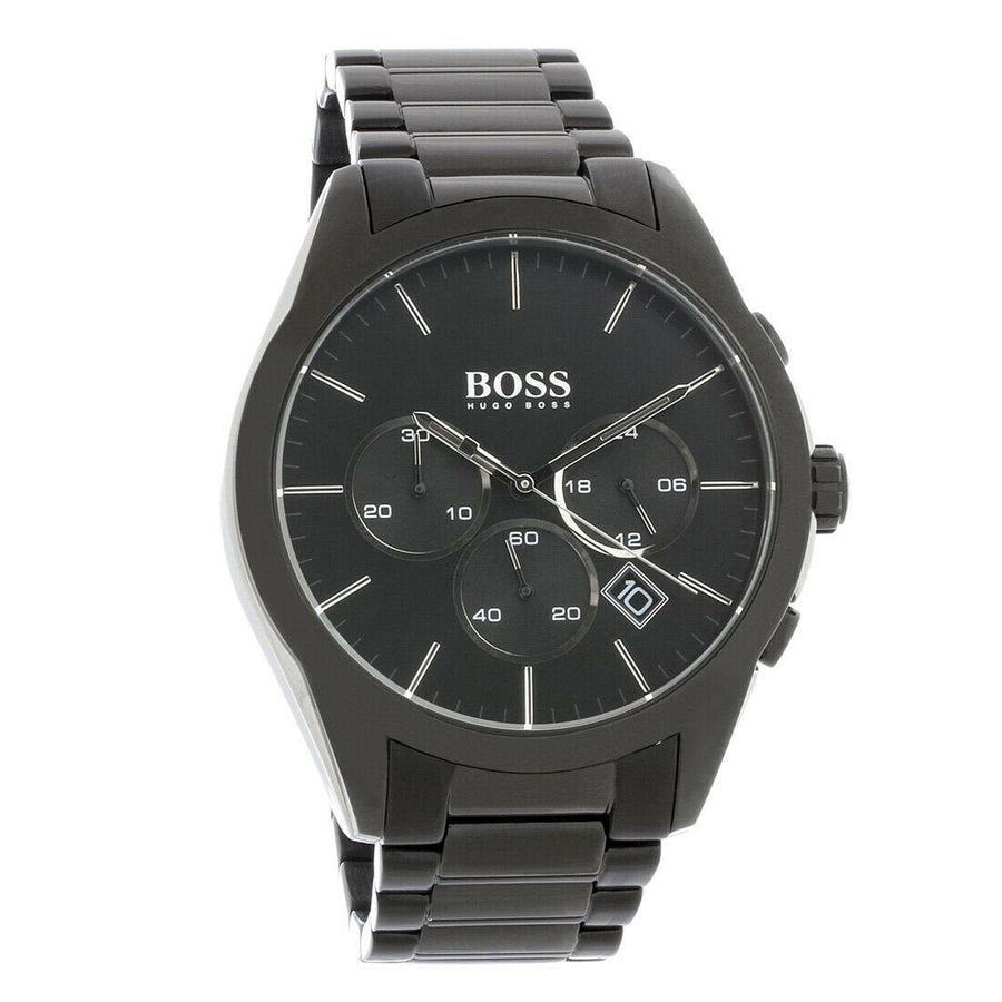 Hugo Boss Onyx Black Dial Black Steel Strap Watch for Men - 1513365