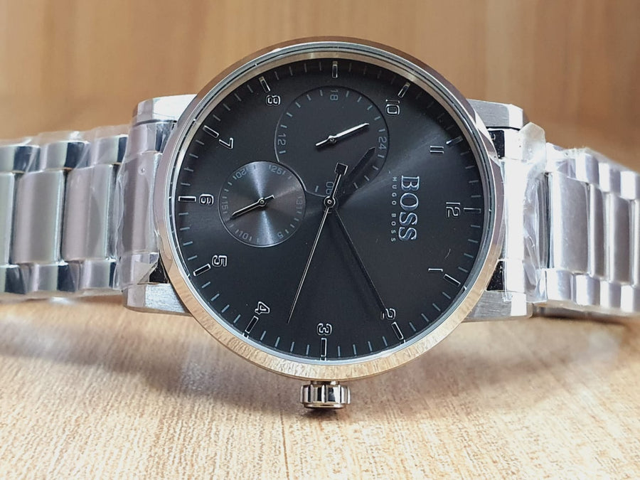Hugo Boss Oxygen Grey Dial Silver Steel Strap Watch for Men - 1513596