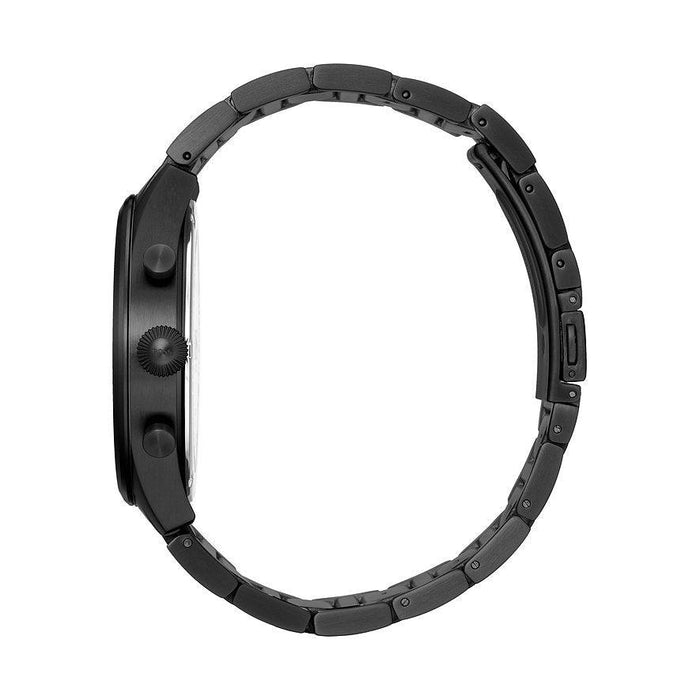 Hugo Boss Pioneer Black Dial Black Steel Strap Watch for Men - 1513714