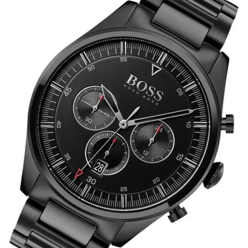 Hugo Boss Pioneer Black Dial Black Steel Strap Watch for Men - 1513714
