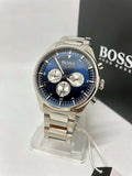 Hugo Boss Pioneer Blue Dial Silver Steel Strap Watch for Men - 1513713