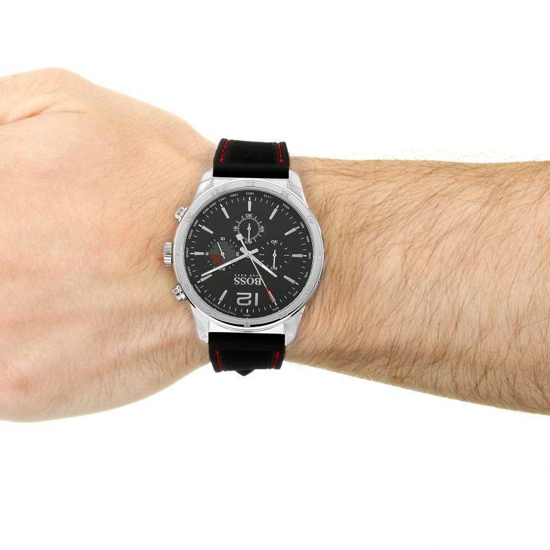 Hugo Boss Professional Black Dial Black Silicone Strap Watch for Men - 1513525