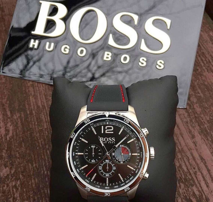 Hugo Boss Professional Black Dial Black Silicone Strap Watch for Men - 1513525