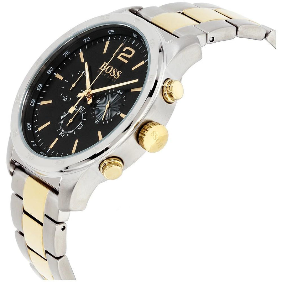 Hugo Boss Professional Black Dial Two Tone Steel Strap Watch for Men - 1513529