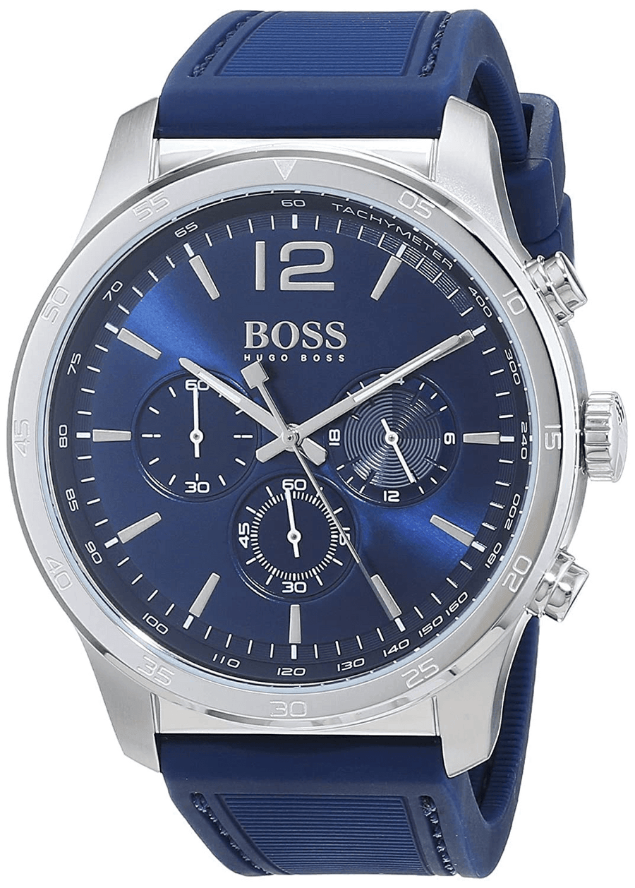 Hugo Boss Professional Chronograph Blue Dial Blue Silicone Strap Watch for Men - 1513526
