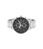 Hugo Boss Rafale Chronograph Black Dial Silver Steel Strap Watch for Men - 1513509