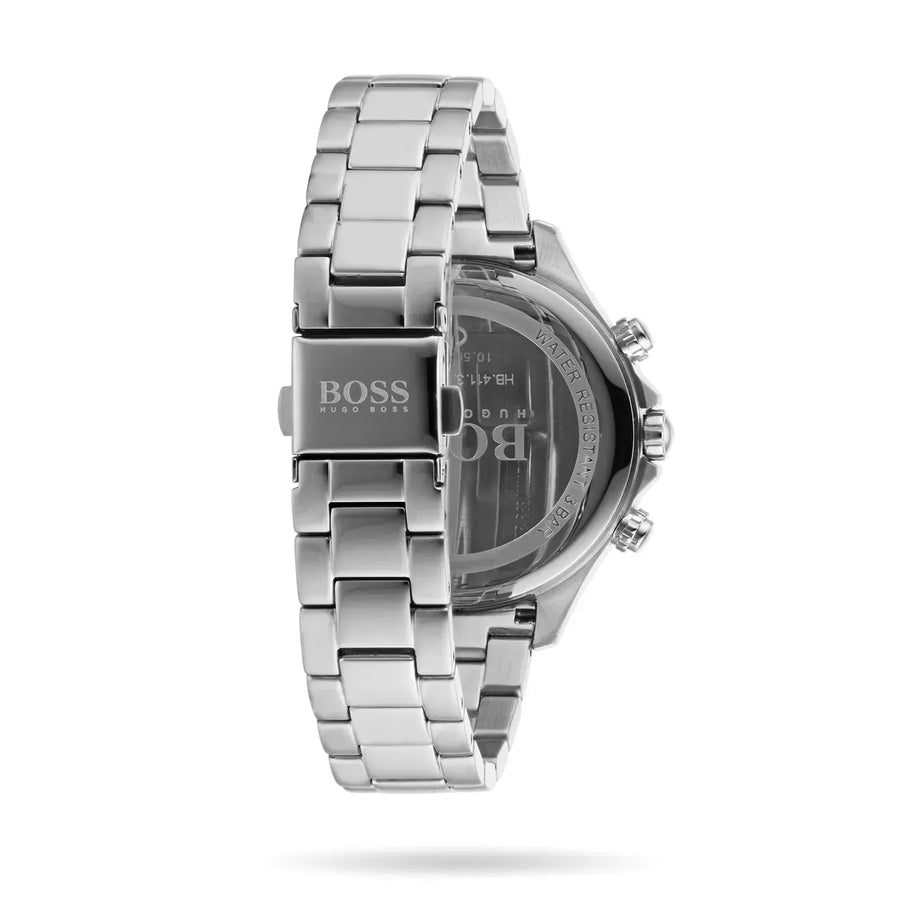 Hugo Boss Runner 3H Black Dial Silver Steel Strap Watch for Men - 1514210
