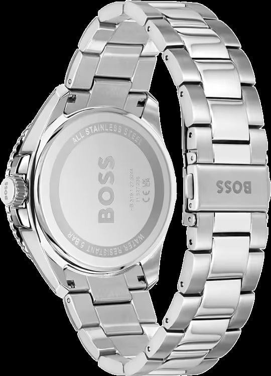 Hugo Boss Runner 3H Green Dial Silver Steel Strap Watch for Men - 1514208