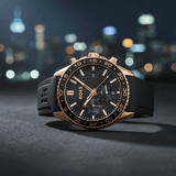 Hugo Boss Runner Chronograph Black Dial Black Silicone Strap Watch for Men - 1514168