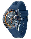 Hugo Boss Runner Chronograph Blue Dial Blue Silicone Strap Watch for Men - 1514142