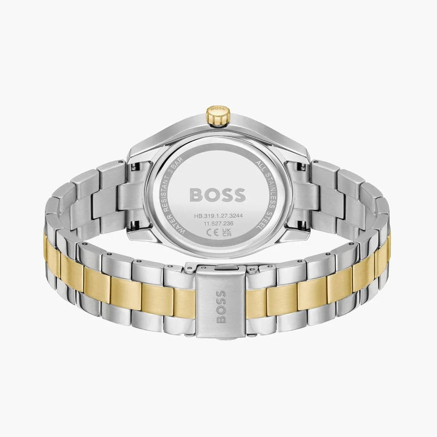 Hugo Boss Runner Chronograph Grey Dial Two Tone Steel Strap Watch for Men - 1514144