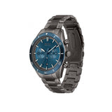 Hugo Boss Santiago Blue Dial Grey Steel Strap Watch for Men - 1513863