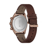 Hugo Boss Santiago Grey Dial Brown Leather Strap Watch for Men - 1513861