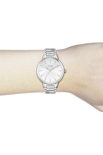 Hugo Boss Signature Silver Dial Silver Steel Strap Watch for Women - 1502539