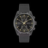 Hugo Boss Skytraveller Chronograph Black Dial Black Mesh Strap Watch for Men - 1514150
