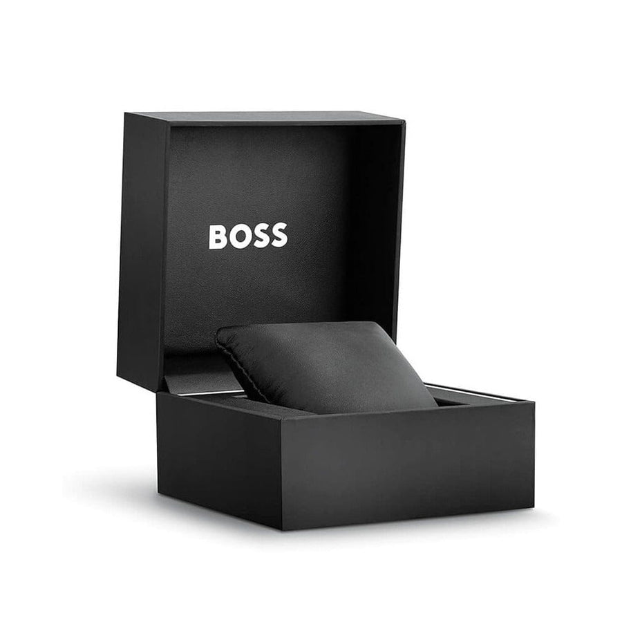 Hugo Boss Skytraveller Chronograph Black Dial Blue Leather Strap Watch for Men - 1514161