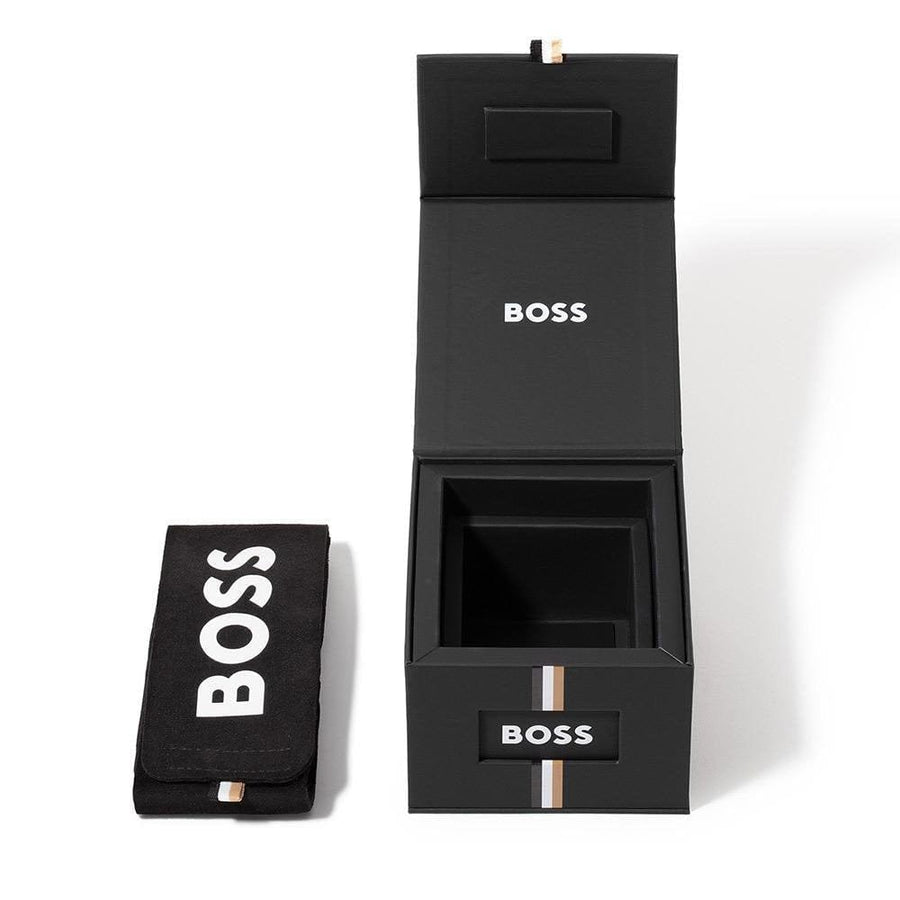 Hugo Boss Skytraveller Chronograph Black Dial Blue Leather Strap Watch for Men - 1514161