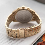 Hugo Boss Skytraveller Chronograph Black Dial Gold Steel Strap Watch for Men - 1514152