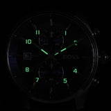 Hugo Boss Skytraveller Chronograph Blue Dial Brown Leather Strap Watch for Men - 1514194