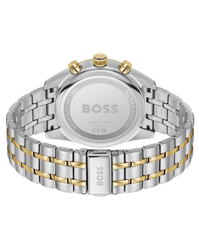 Hugo Boss Skytraveller Chronograph Blue Dial Two Tone Steel Strap Watch for Men - 1514247