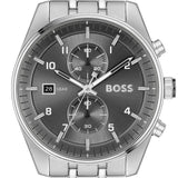 Hugo Boss Skytraveller Chronograph Grey Dial Silver Steel Strap Watch for Men - 1514151