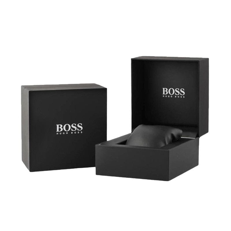 Hugo Boss Skytraveller Chronograph Grey Dial Silver Steel Strap Watch for Men - 1514151