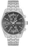 Hugo Boss Skytraveller Chronograph Grey Dial Silver Steel Strap Watch for Men - 1514151