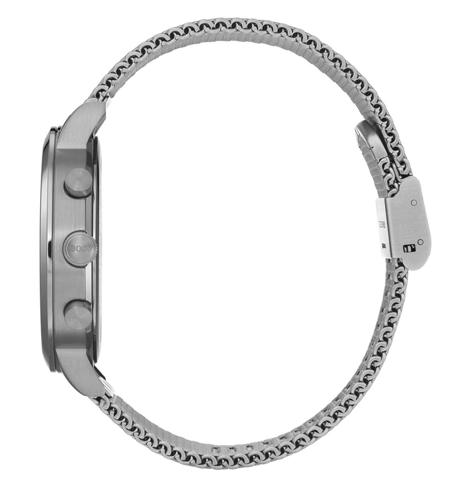 Hugo Boss Spirit Brown Dial Silver Mesh Bracelet Watch for Men - 1513694