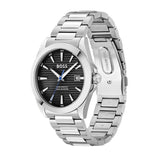 Hugo Boss Strike Black Dial Silver Steel Strap Watch for Men - 1514170