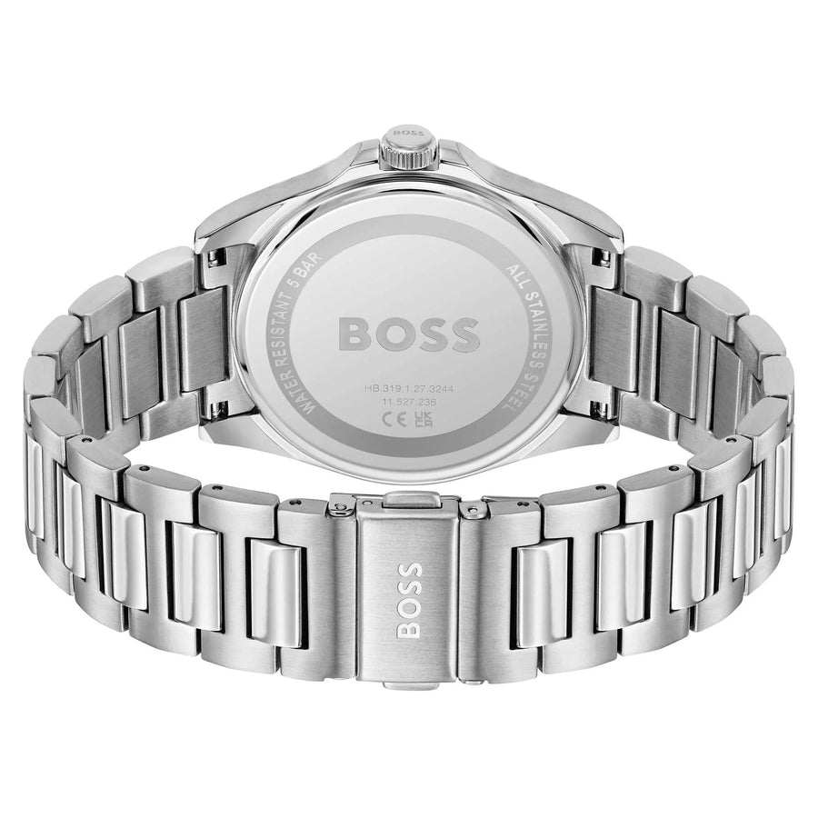 Hugo Boss Strike Black Dial Silver Steel Strap Watch for Men - 1514170